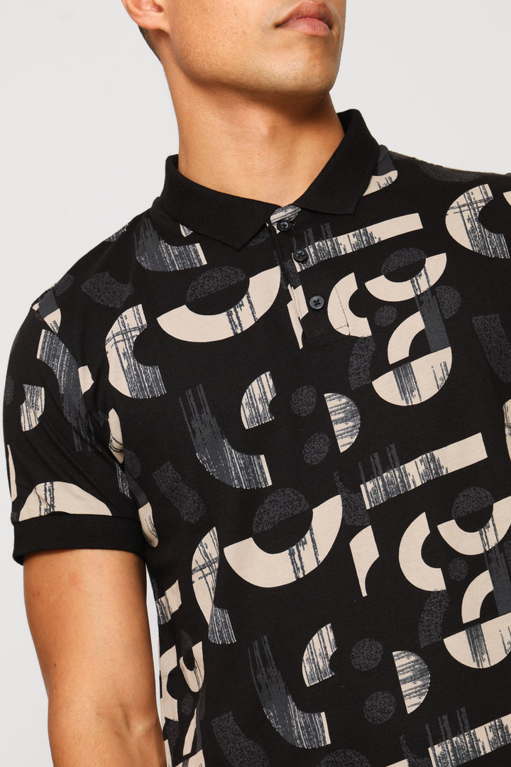 Printed Golfer - Black/Tan