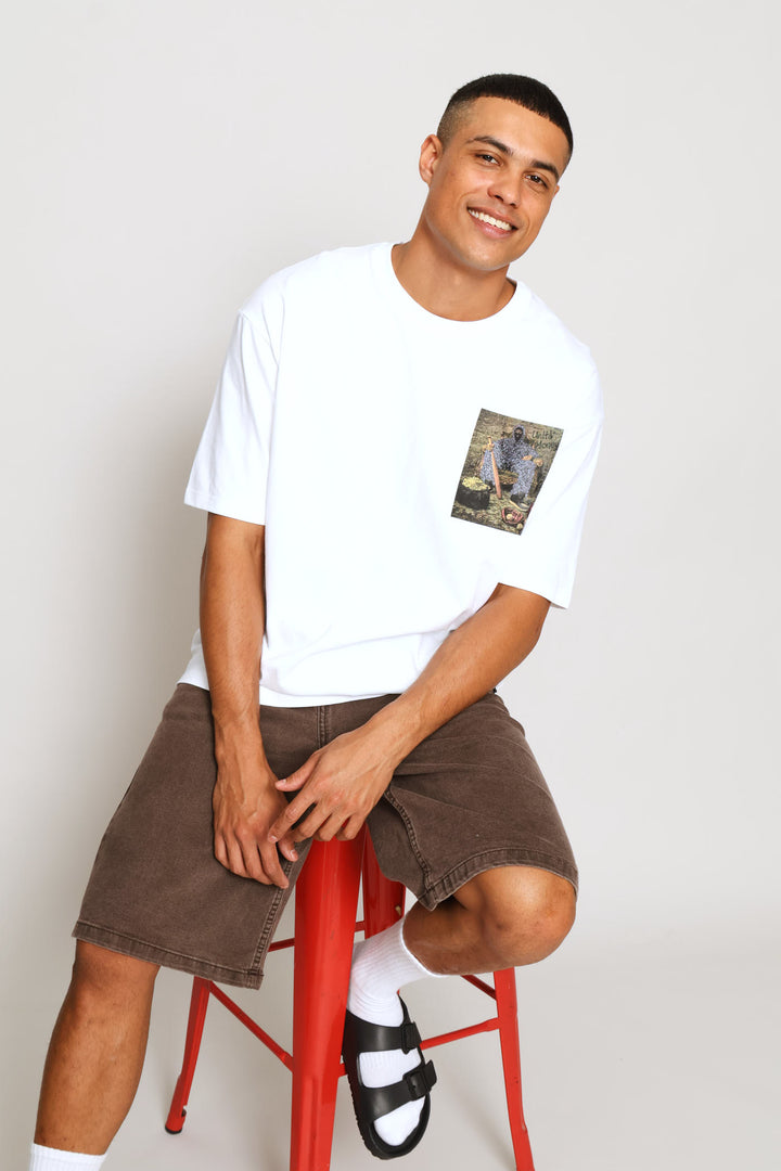 Gangsta Boxy Tee - White