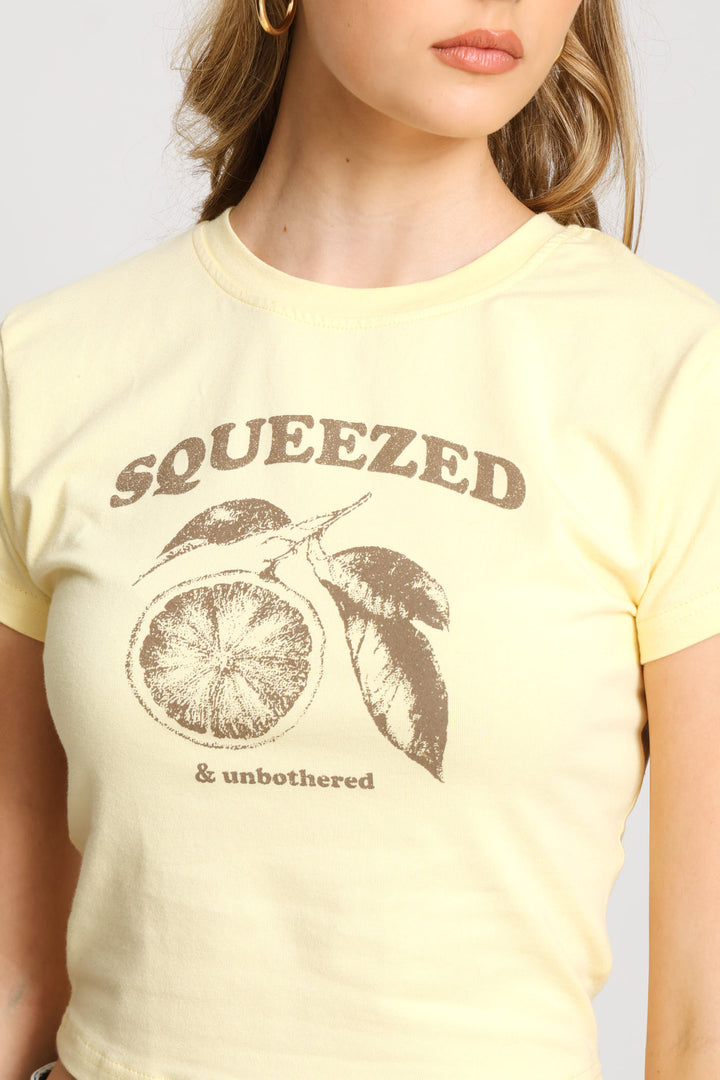 Squeezed Baby Tee - Light Yellow