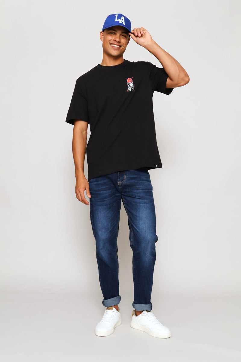 Money Dice Back & Front Print Tee - Black