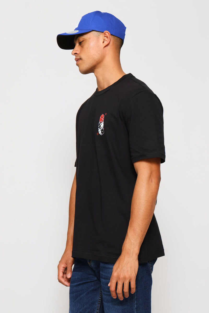 Money Dice Back & Front Print Tee - Black