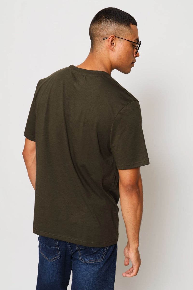 Courage Front Print Tee - Olive