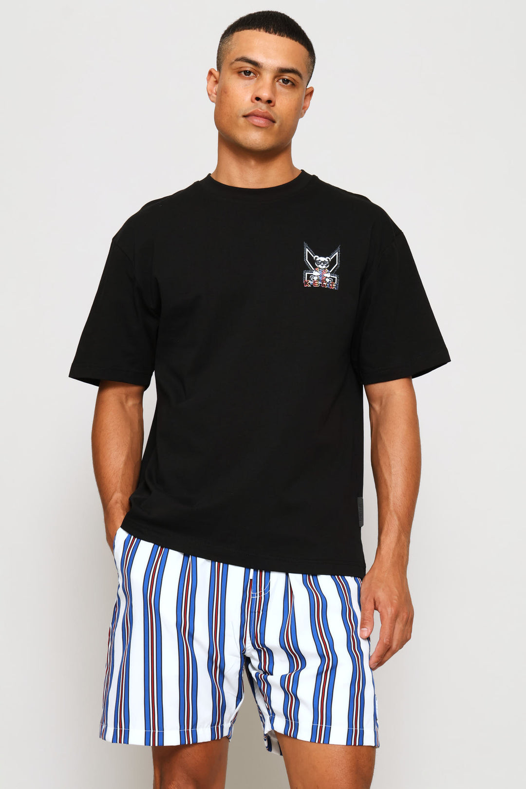 Eaglet Stripe Swim Shorts - White