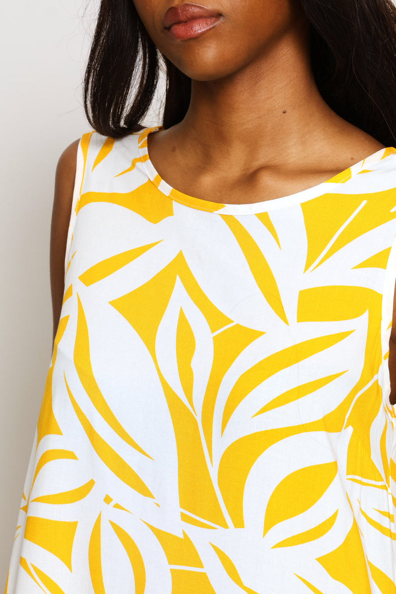 Frill Hem Hi-Lo Printed Shift Mini Dress - Floral