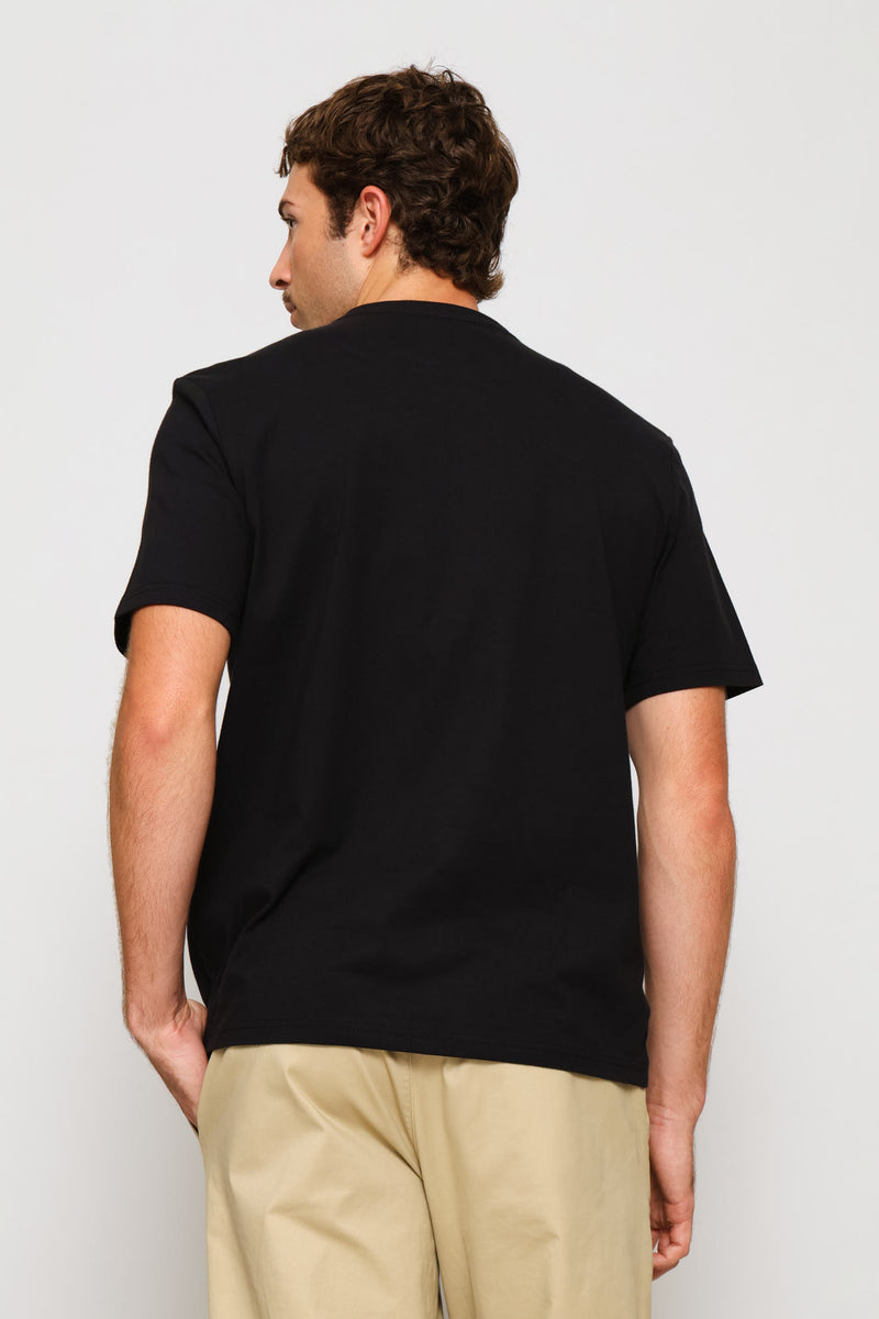 Heavy Weight Printed Crew Tee - Black