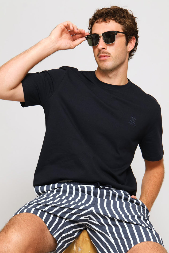 Heavy Weight Crew Neck Tee - Navy