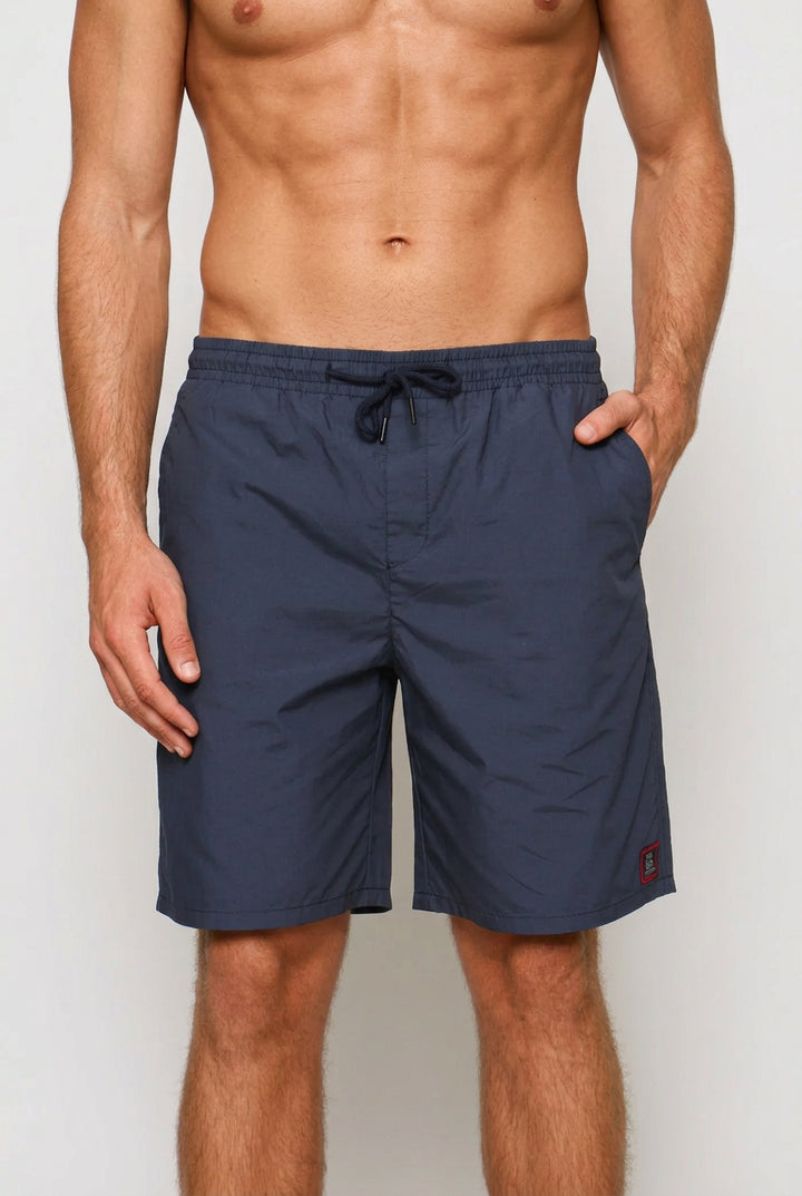 Cotton Nylon Swim Short - Navy