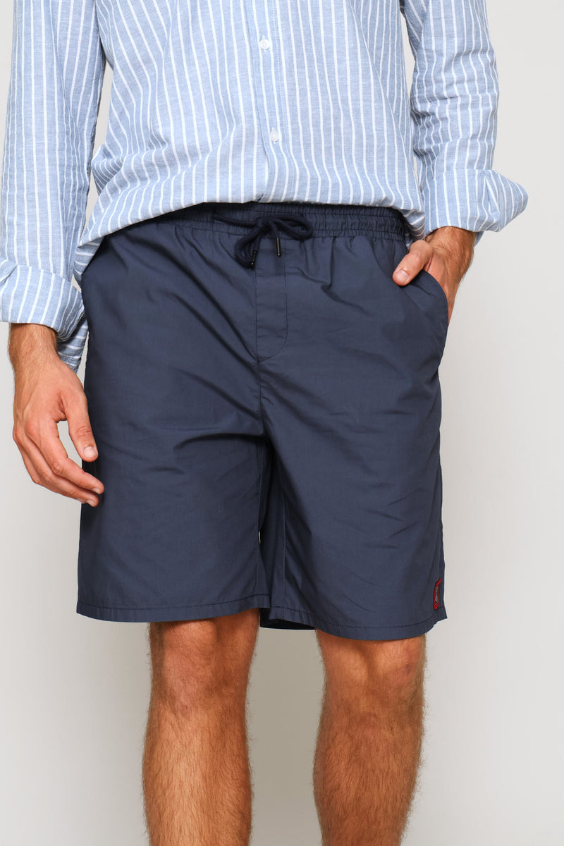 Cotton Nylon Swim Short - Navy