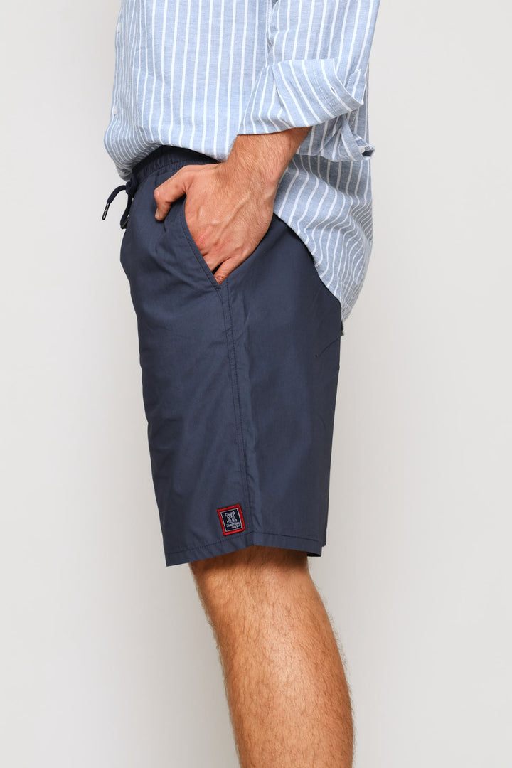 Cotton Nylon Swim Short - Navy