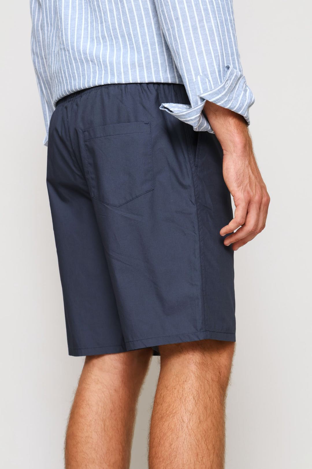 Cotton Nylon Swim Short - Navy