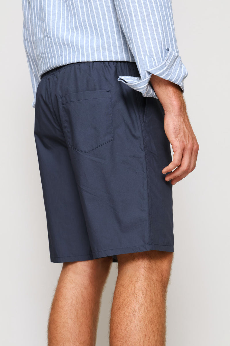 Cotton Nylon Swim Short - Navy