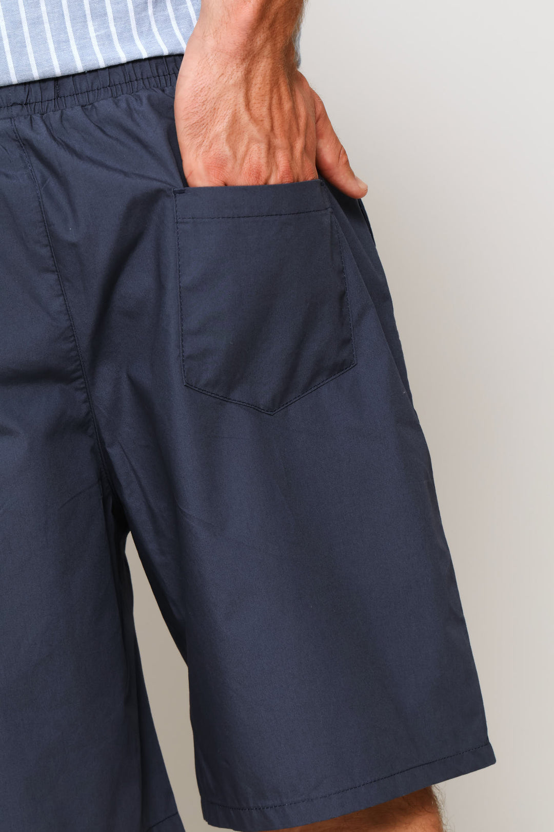 Cotton Nylon Swim Short - Navy