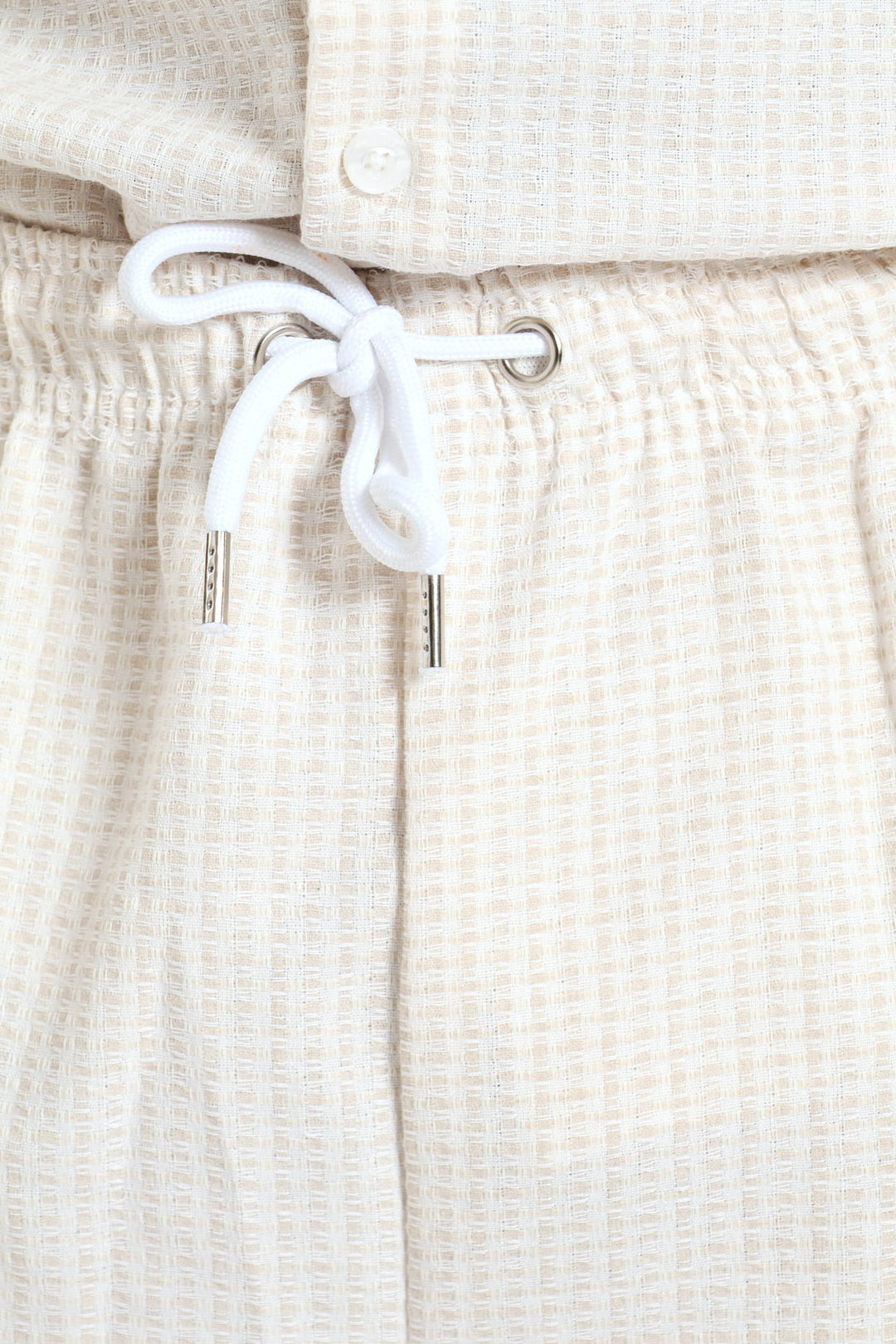 Boys Linen Textured Shorts - Cream
