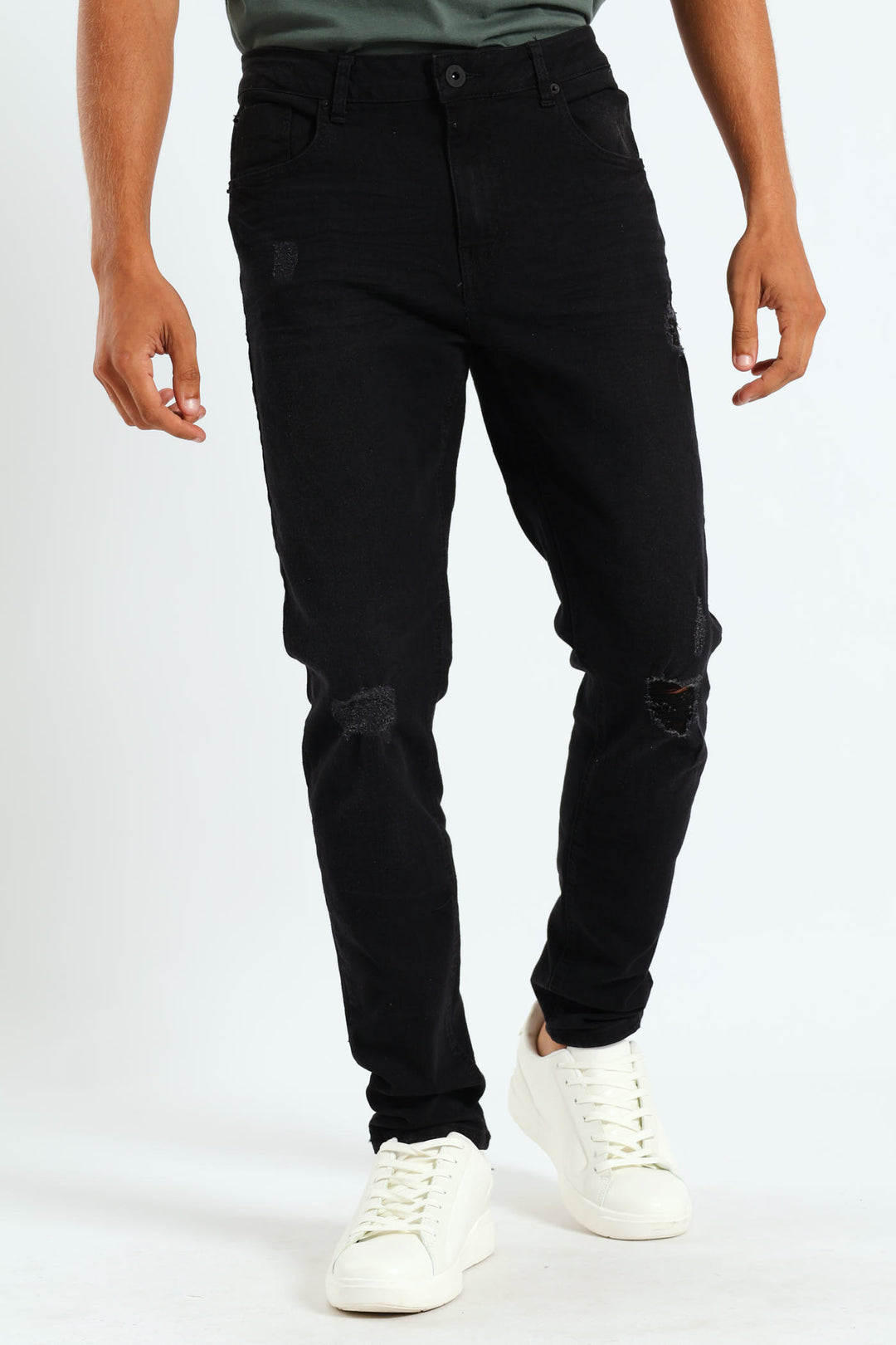 Ripped Super Skinny Denim Jean - Black