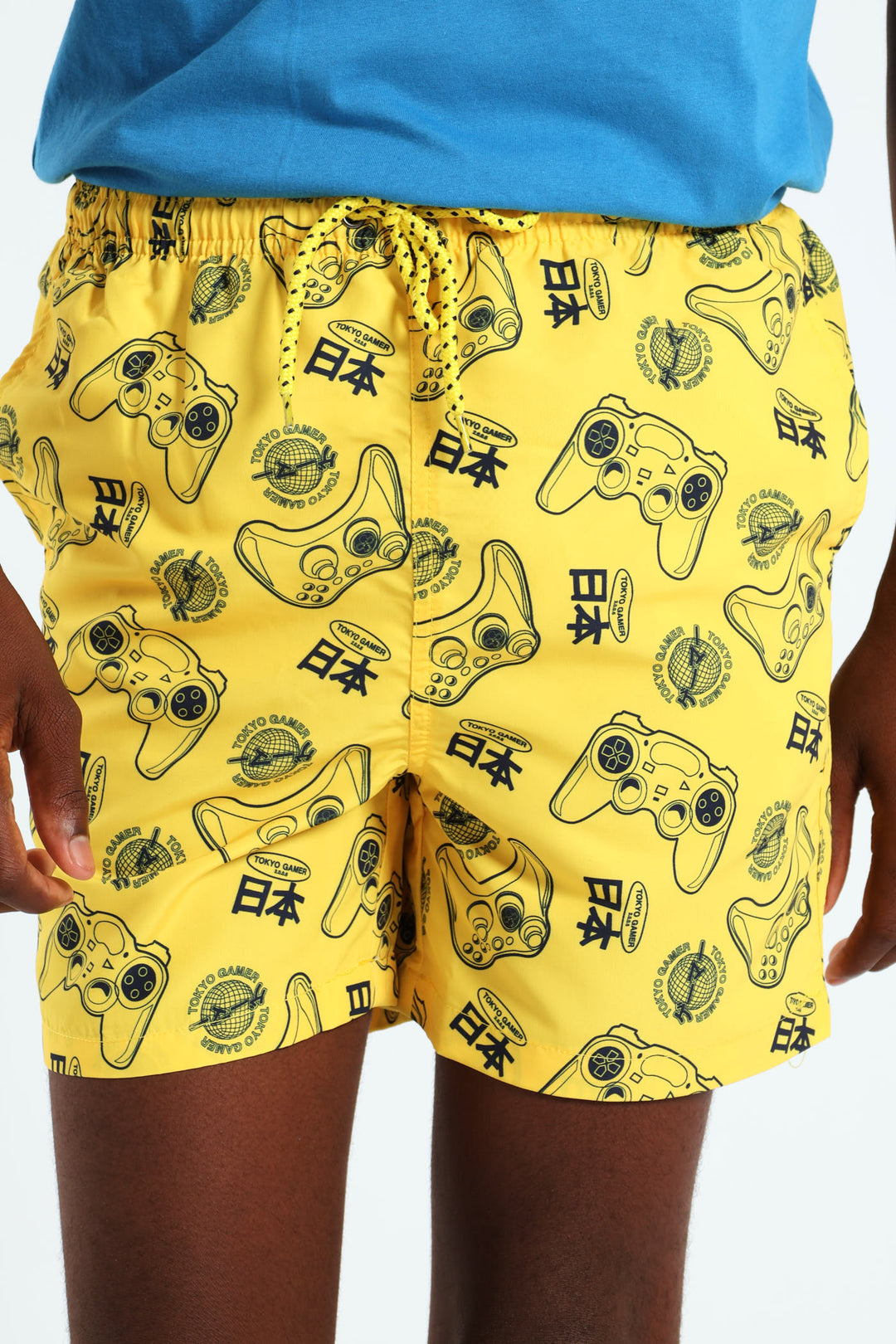 Boys Gamer Swim Shorts - Yellow