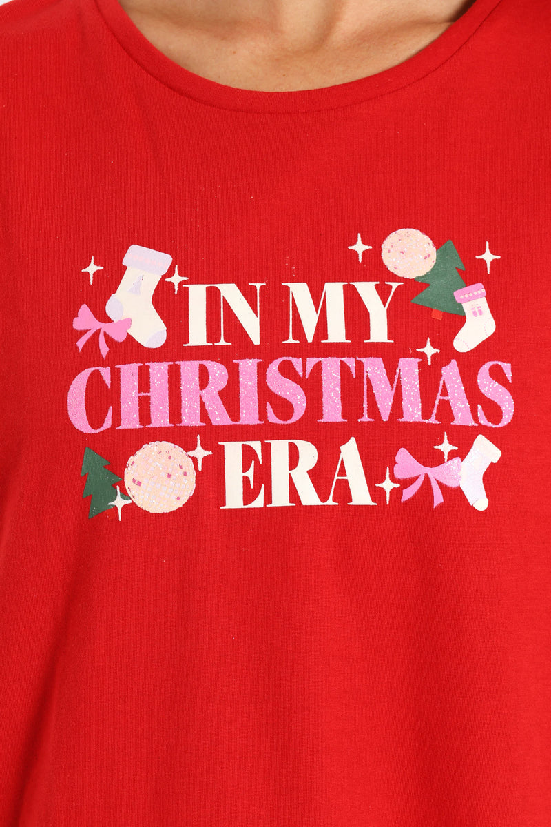 Tee & Short Christmas Era Knit Set - Pink