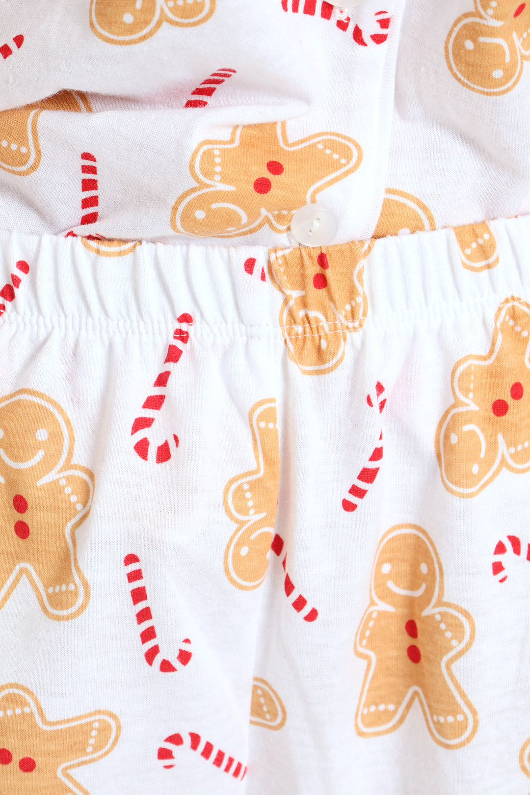 Button Through Short Christmas Knit Set  - White