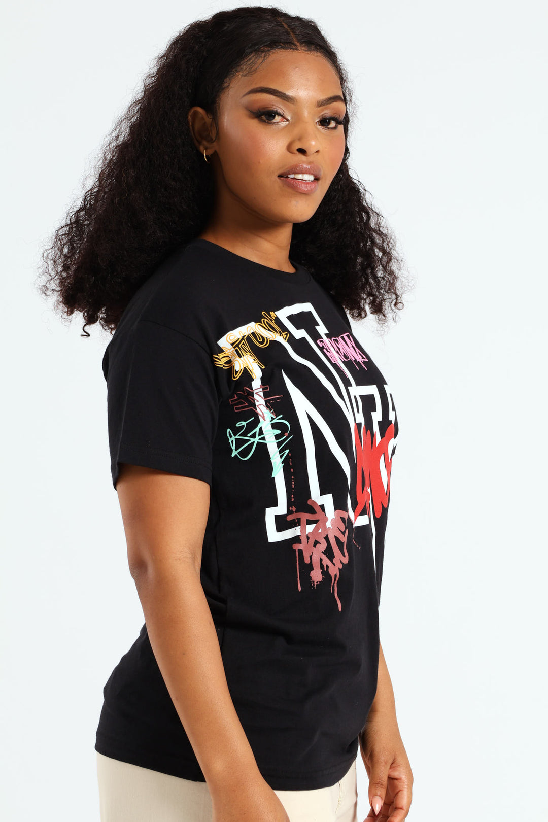 New York Graphic Oversized Tee - Black