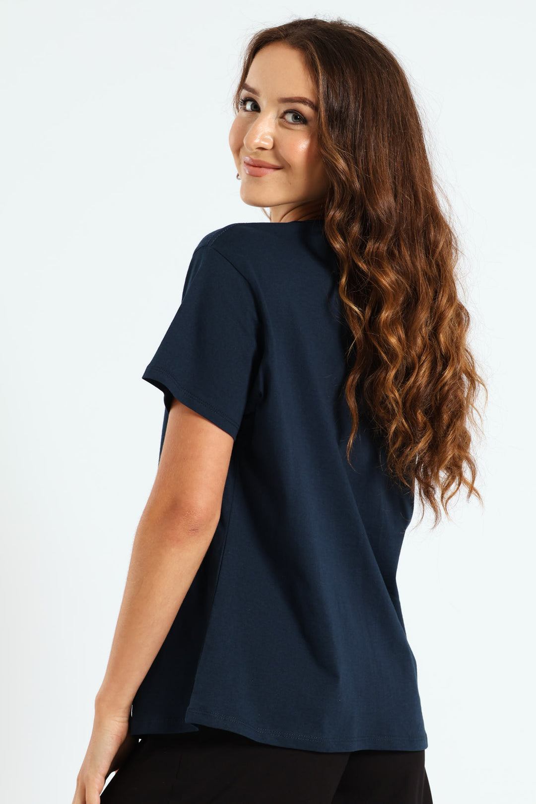 Butterfly Floral Tee - Navy