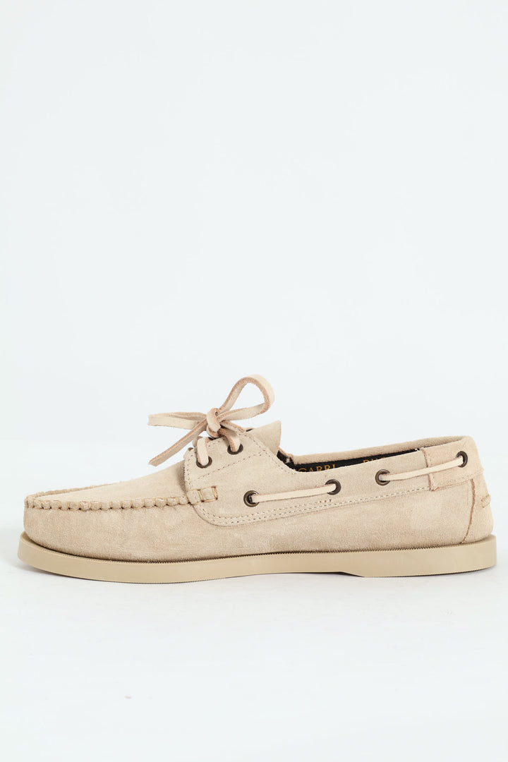 Suede Mono Boat Shoe - Stone