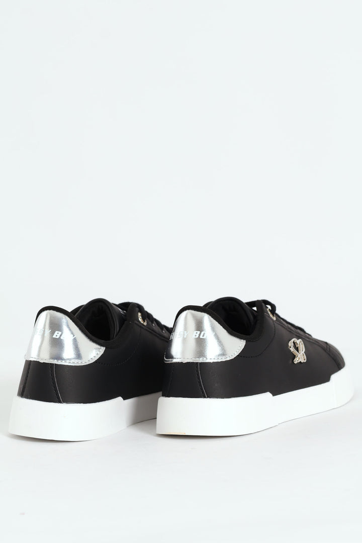 Classic Lace Up Logo Hardward Sneaker - Black