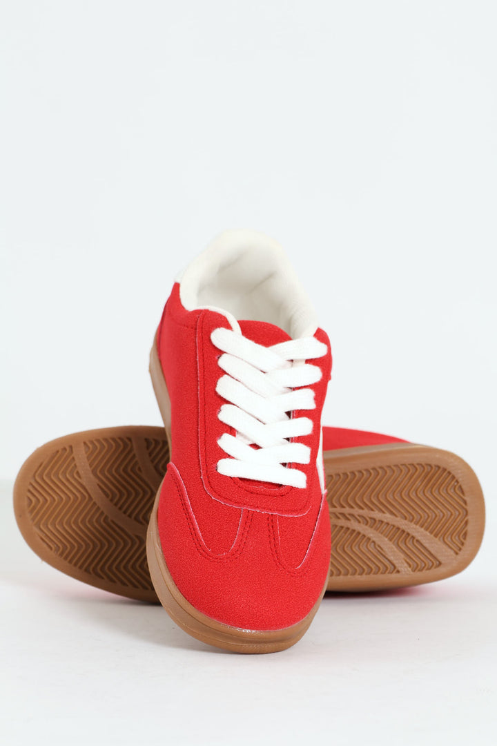 Girls Gumsole Sneaker - Red/White