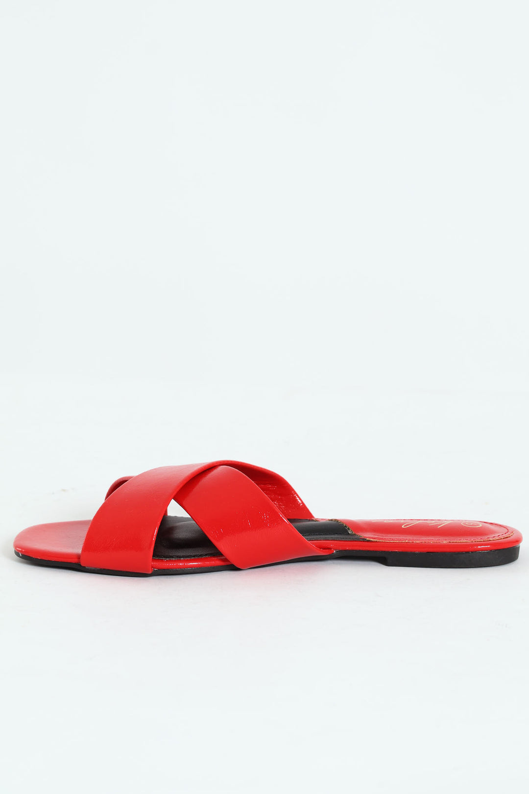 Medium Width Cross Strap Mule Sandal - Red
