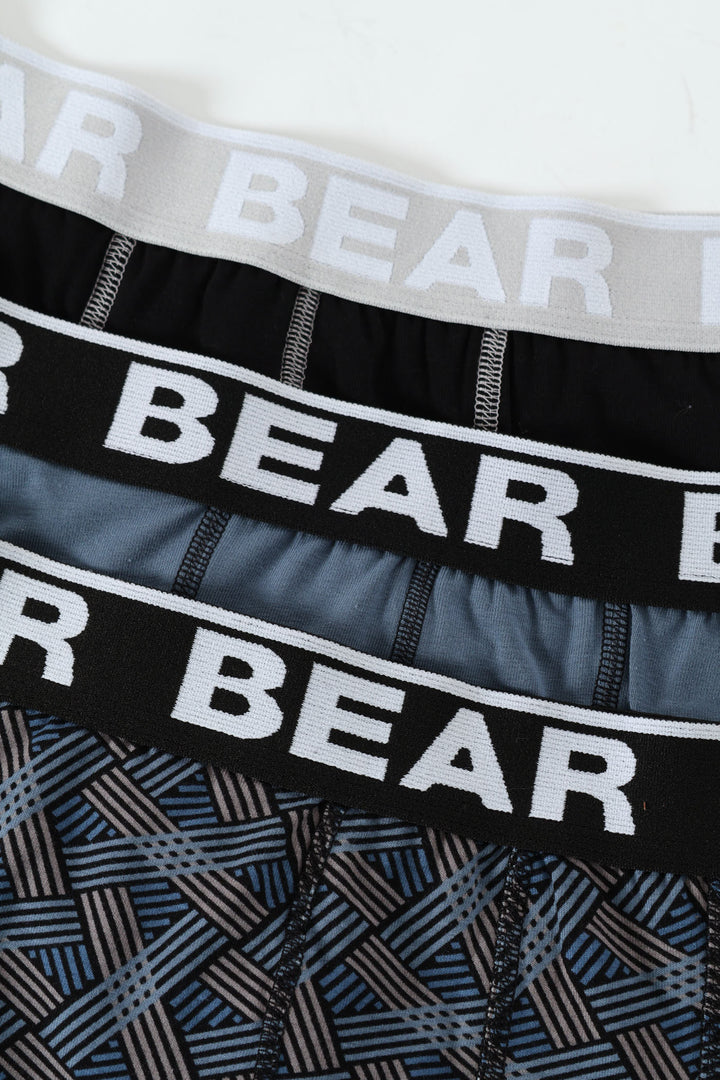 3 Pack Print Bodyshorts - Black/Blue