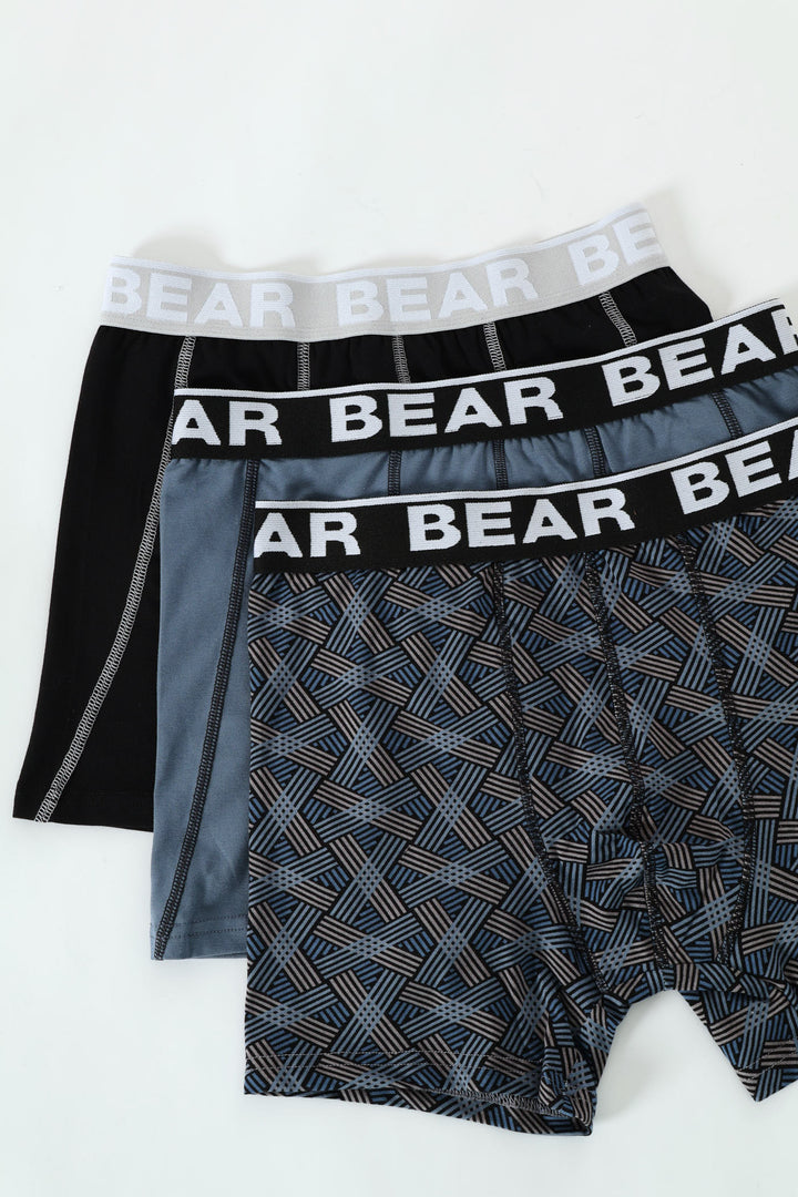 3 Pack Print Bodyshorts - Black/Blue