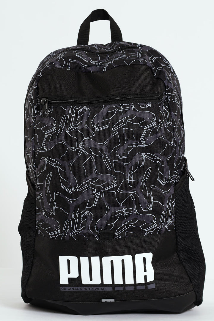Plus Print Backpack - Black