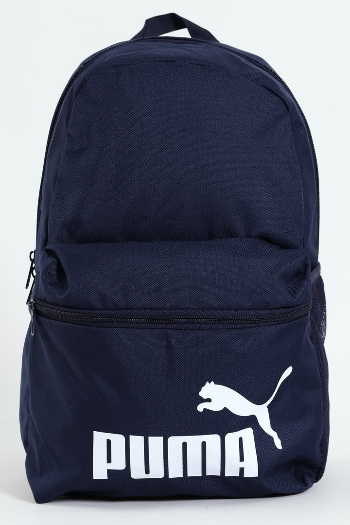 Silver Print Backpack - Navy