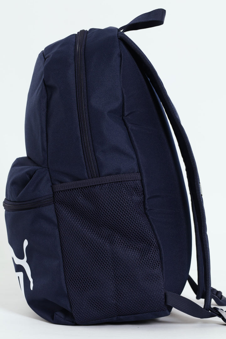 Silver Print Backpack - Navy
