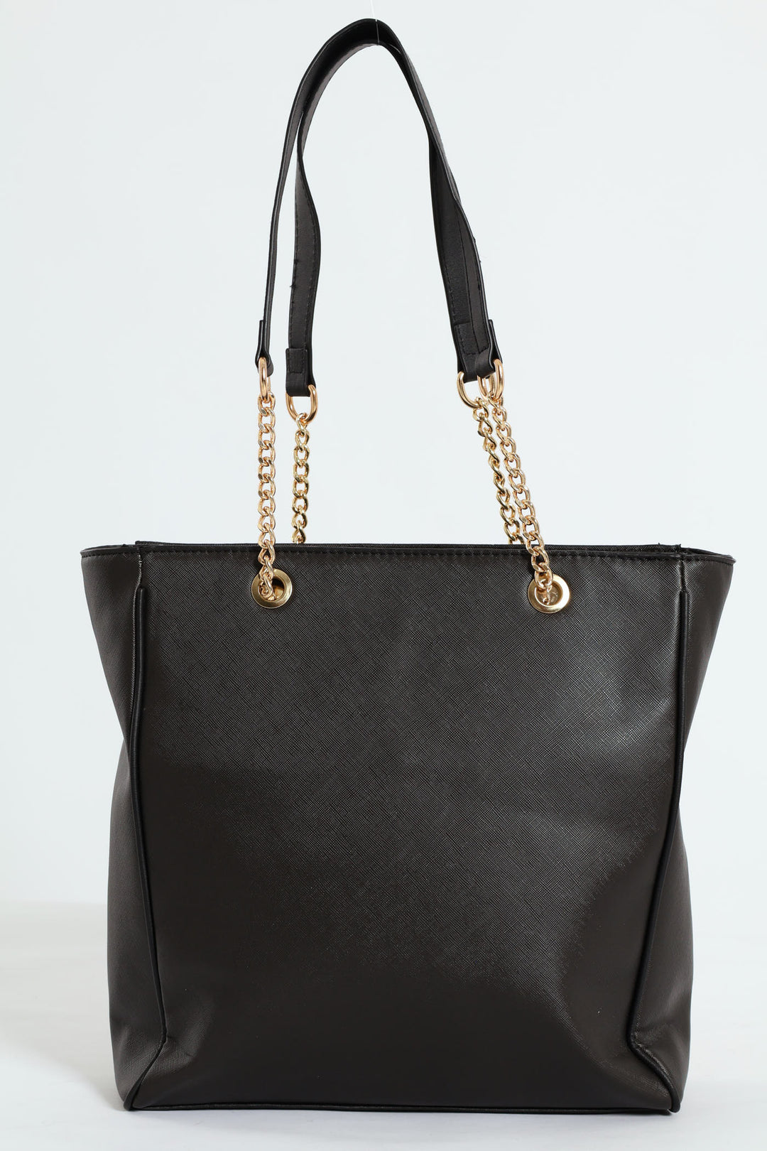 Chain & Tassel Trim Shopper Bag - Black