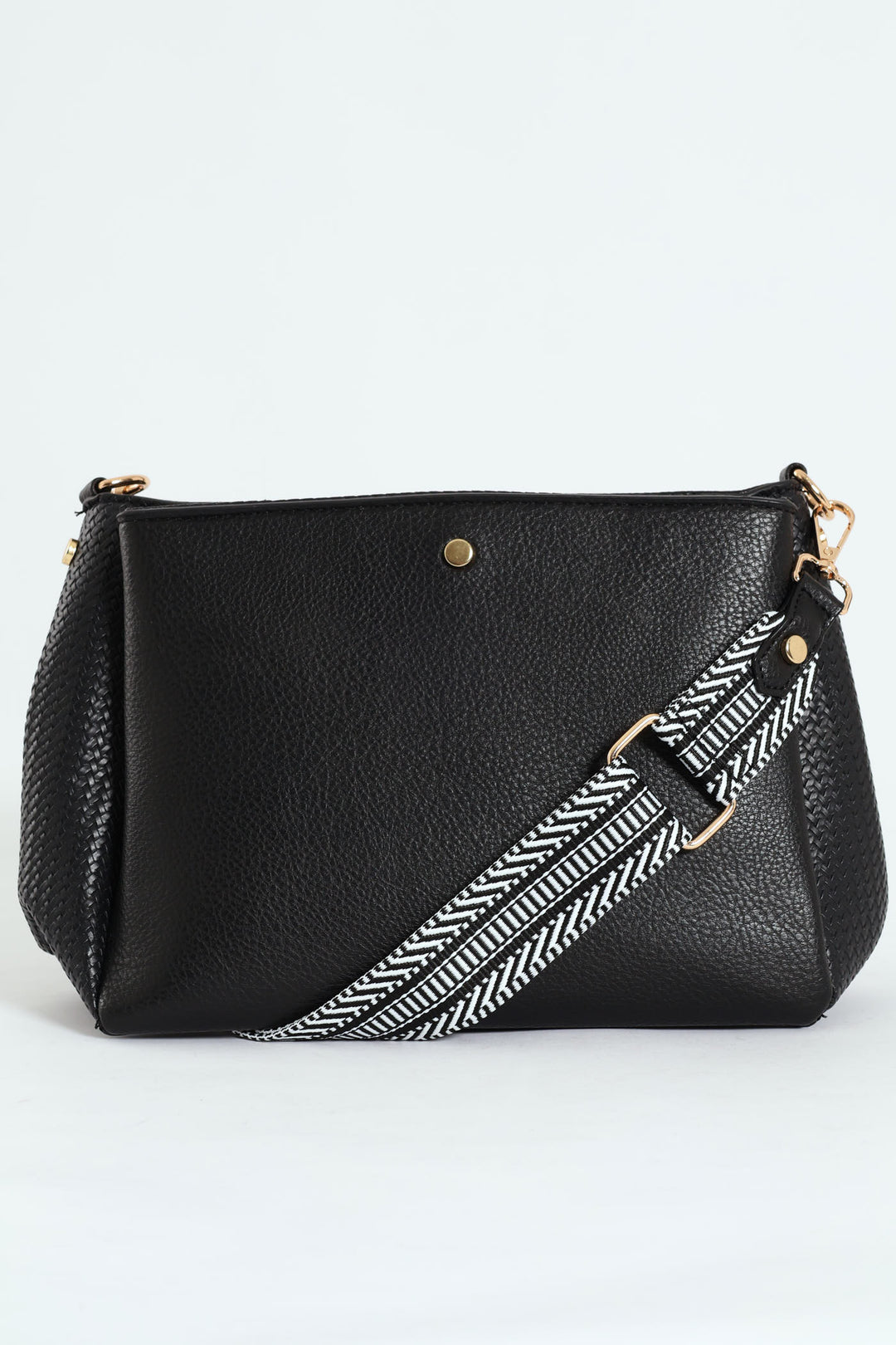 Multi Compartment Crossbody Bag - Black