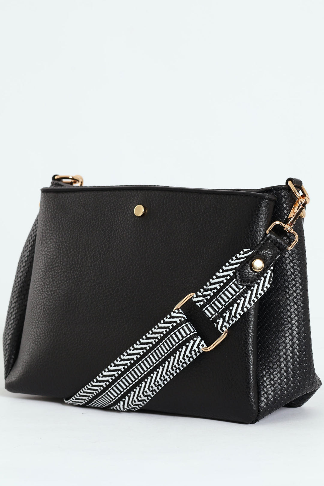 Multi Compartment Crossbody Bag - Black