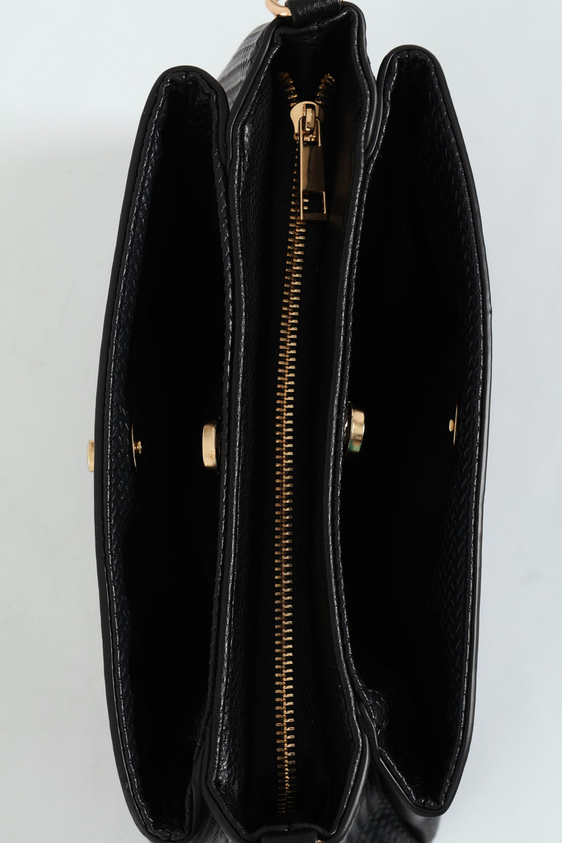 Multi Compartment Crossbody Bag - Black