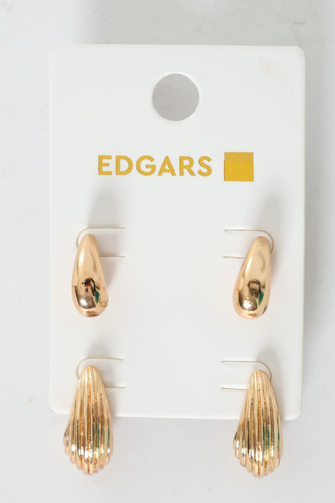 2 Pack Bubble Rigid Stud Earrings - Gold