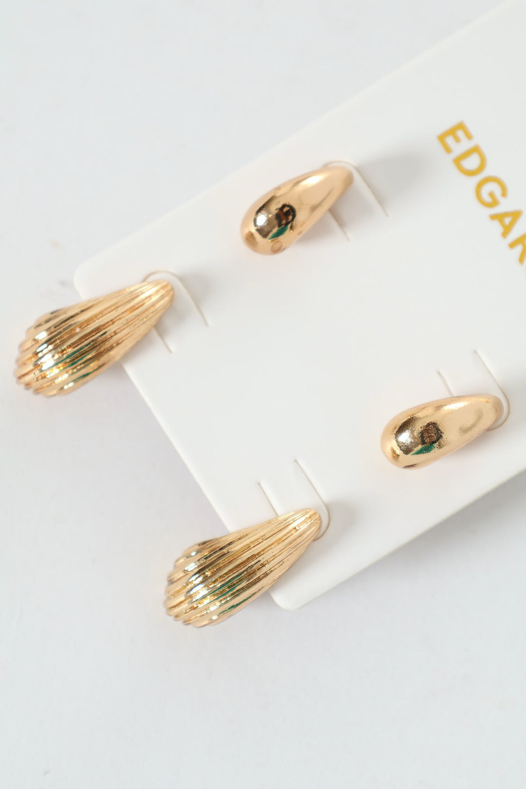 2 Pack Bubble Rigid Stud Earrings - Gold