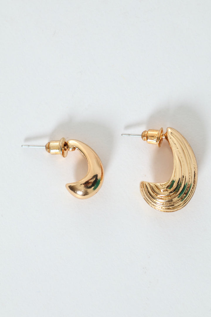 2 Pack Bubble Rigid Stud Earrings - Gold