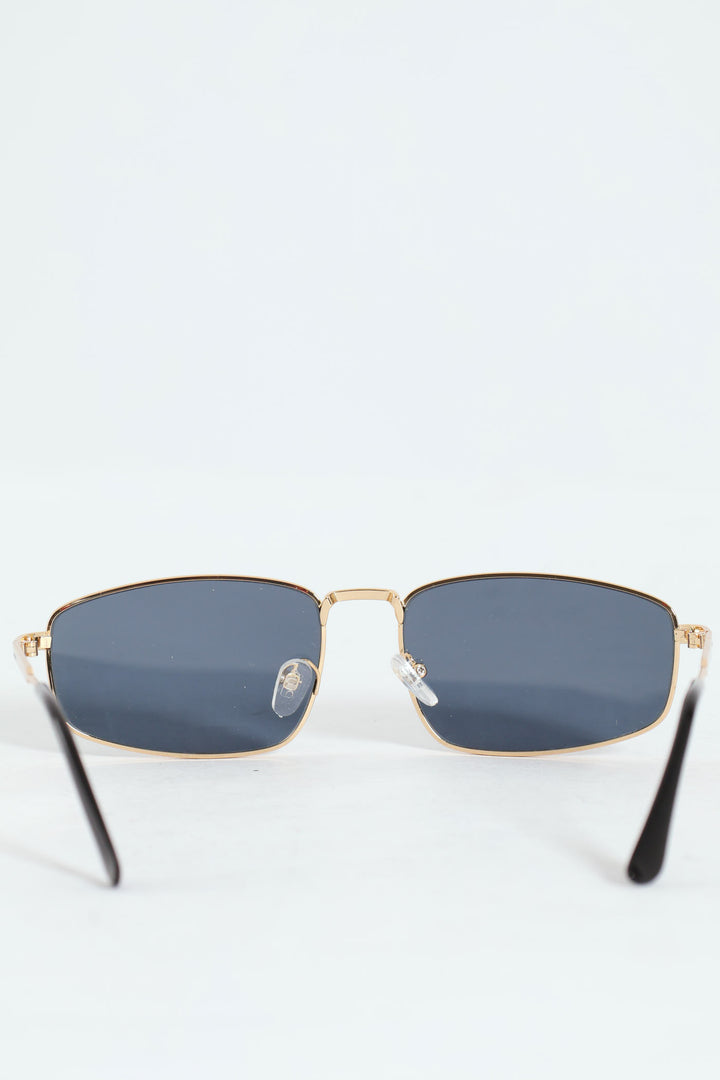 Slim Metal Frame Sunglasses - Gold