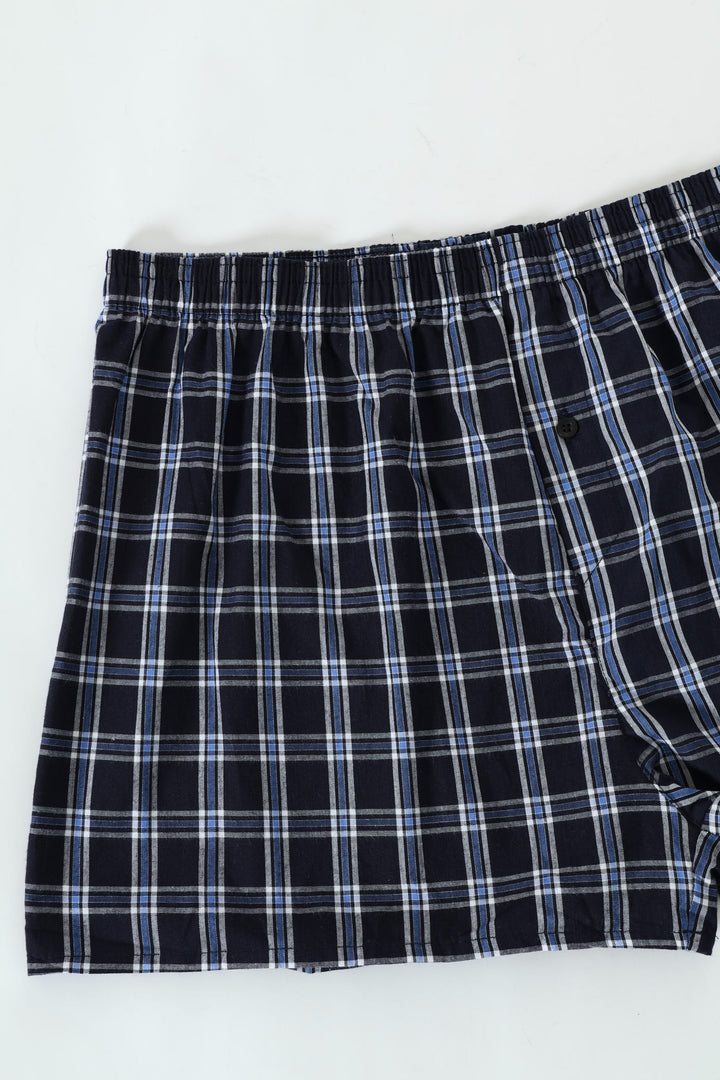 Single Check Woven Boxer - Blue