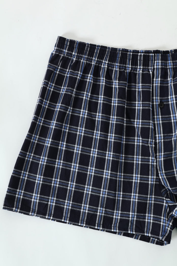 Single Check Woven Boxer - Blue