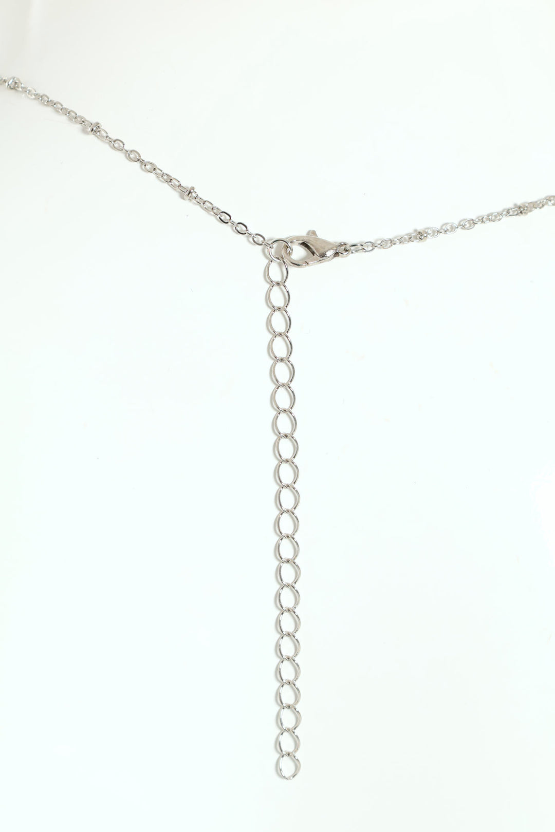 Diamante Cutout Heart Pendant Necklace - Silver