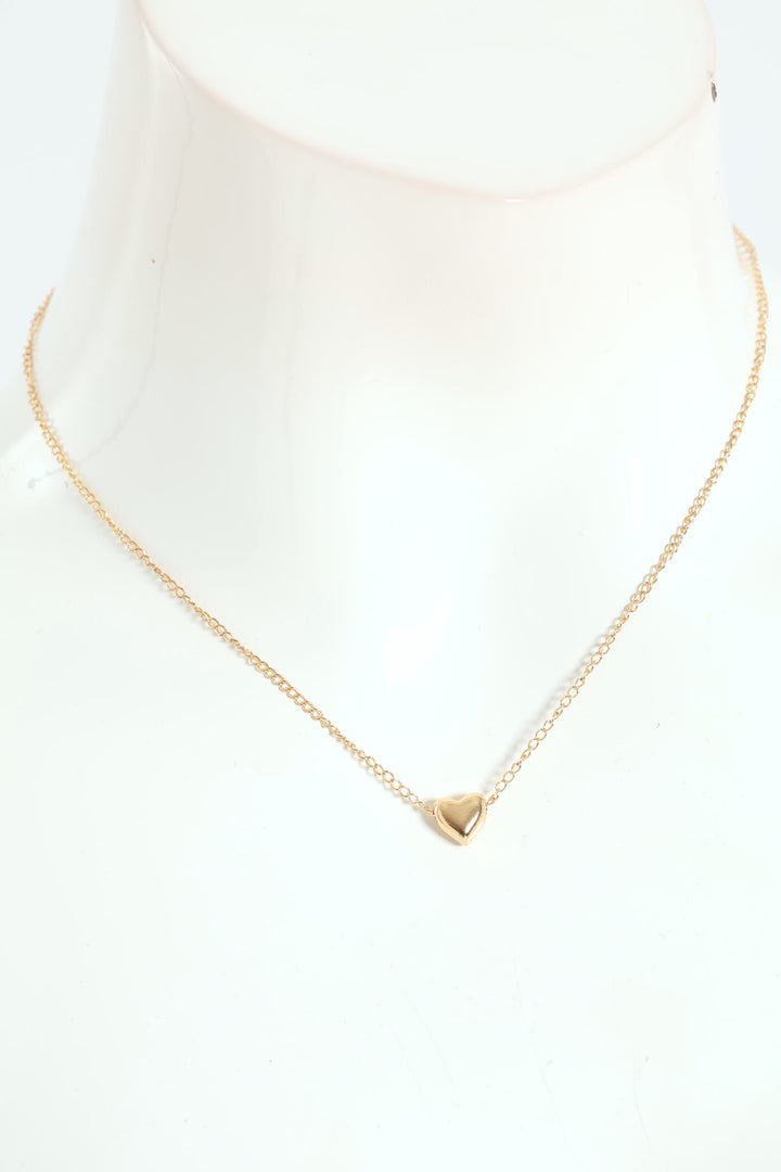 Heart Pendant Necklace - Gold
