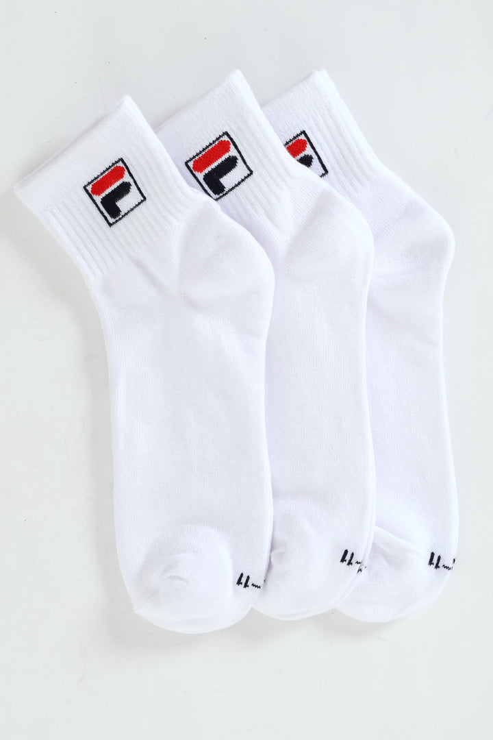 3 Pack Ridge Crew Trainer  Socks - White