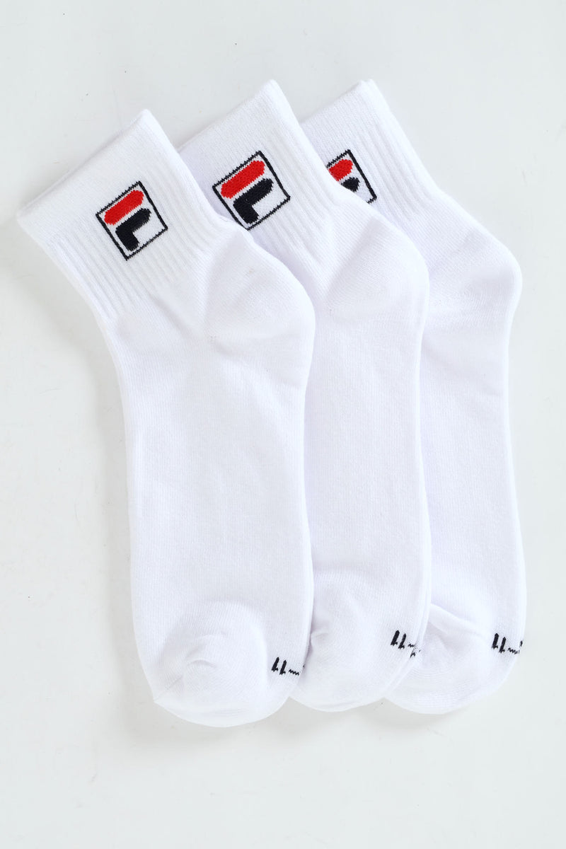 3 Pack Ridge Crew Trainer  Socks - White