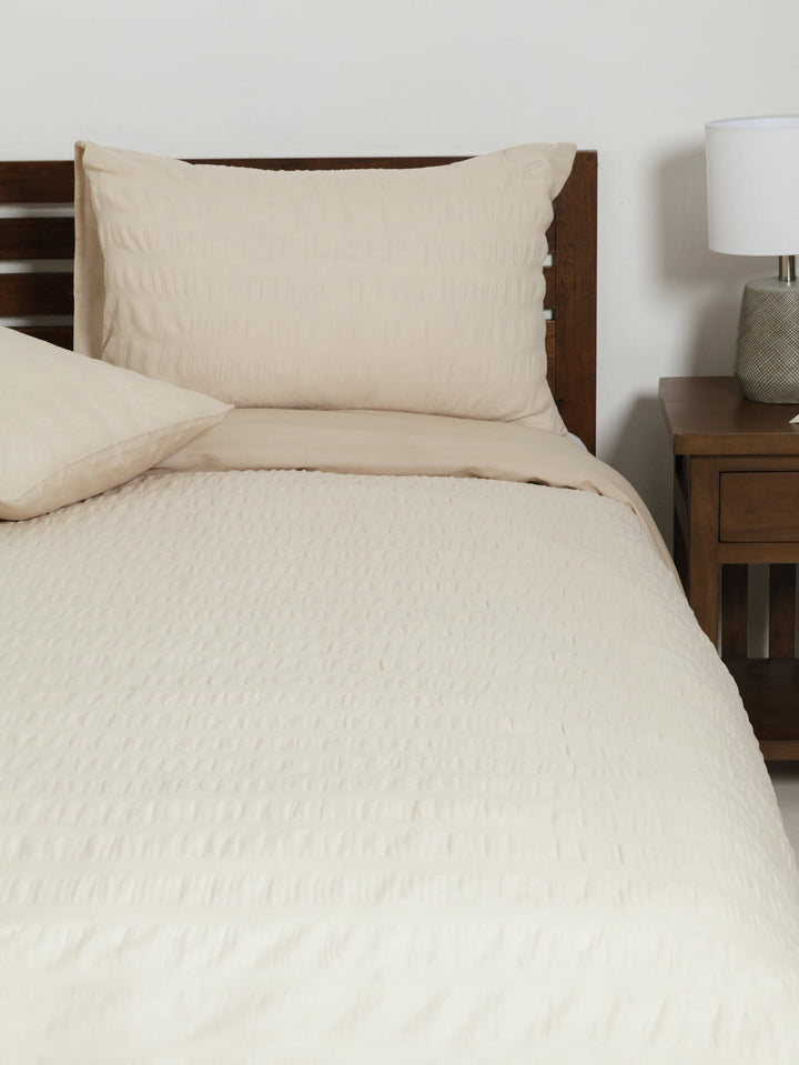 Seersucker Duvet Set - Taupe