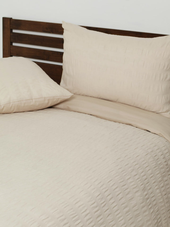 Seersucker Duvet Set - Taupe