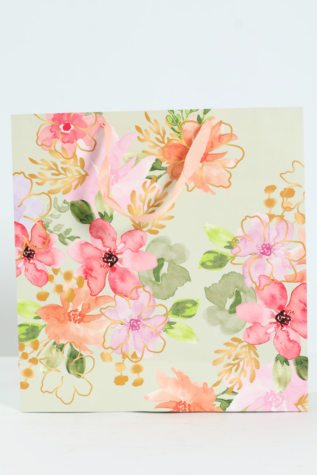 Medium Floral Watercolour Gift Bag - Sage