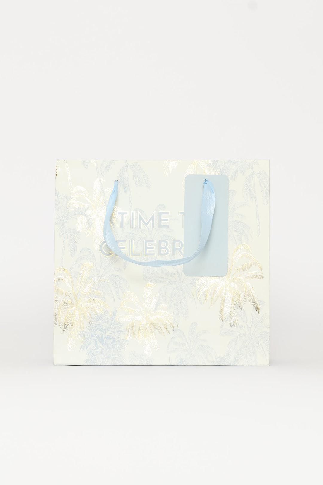 Time To Celebrate Palm Tree Gift Bag - Light Blue